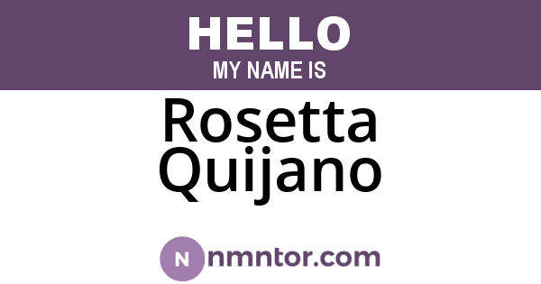 Rosetta Quijano