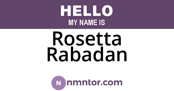 Rosetta Rabadan