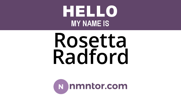 Rosetta Radford