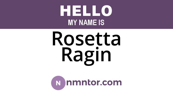 Rosetta Ragin