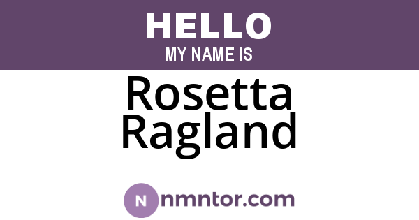Rosetta Ragland