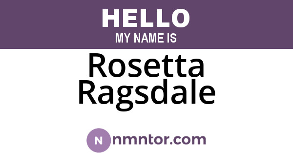 Rosetta Ragsdale