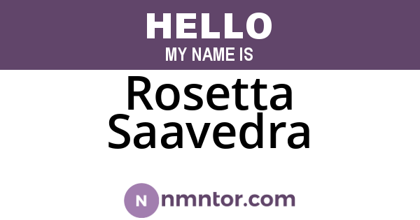 Rosetta Saavedra