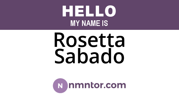 Rosetta Sabado