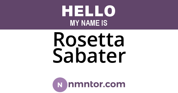 Rosetta Sabater