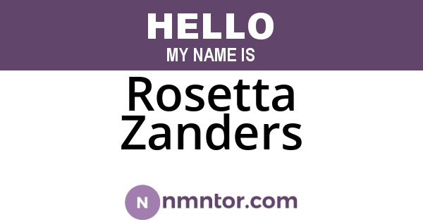 Rosetta Zanders