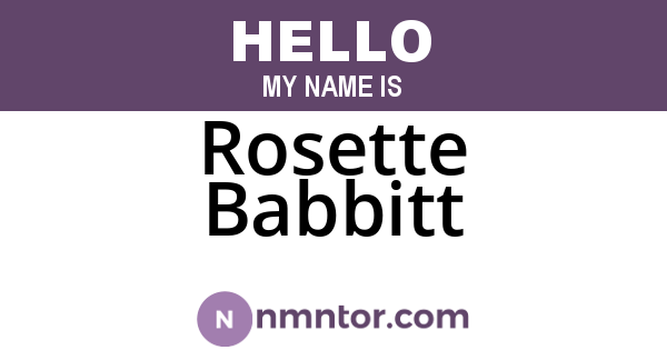 Rosette Babbitt