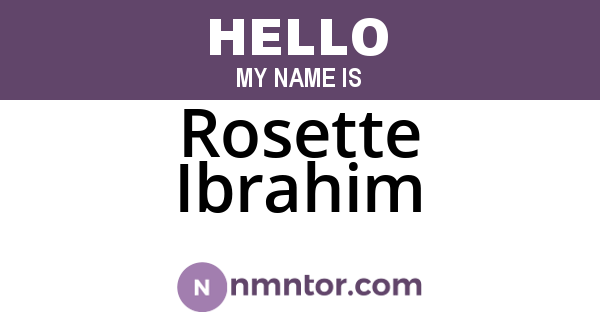 Rosette Ibrahim