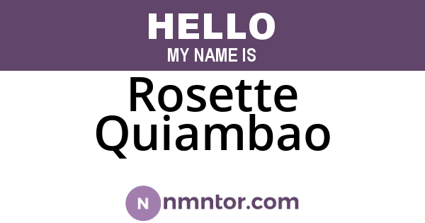 Rosette Quiambao