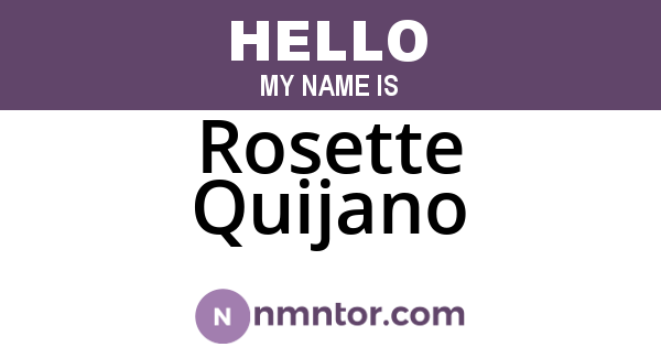 Rosette Quijano
