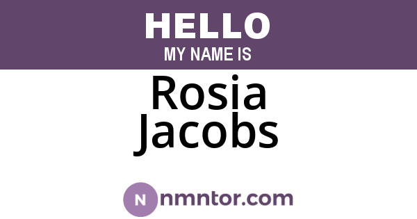 Rosia Jacobs