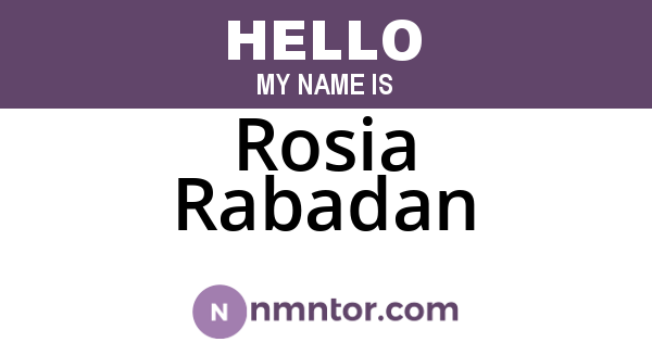 Rosia Rabadan