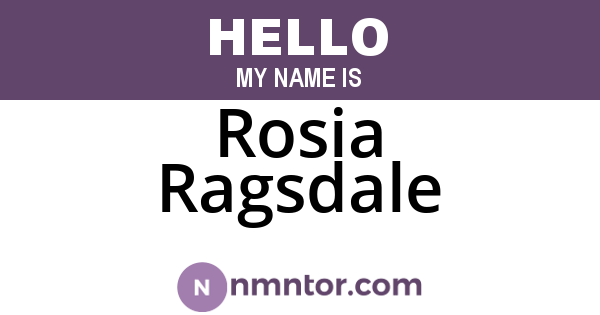 Rosia Ragsdale