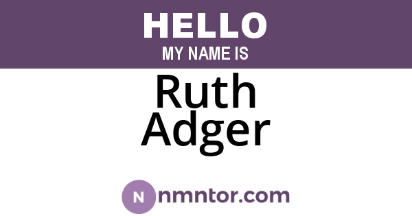 Ruth Adger