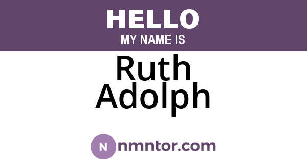 Ruth Adolph