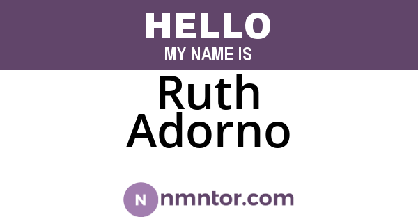 Ruth Adorno