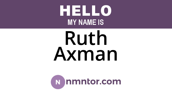 Ruth Axman