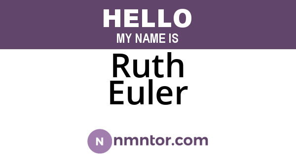 Ruth Euler