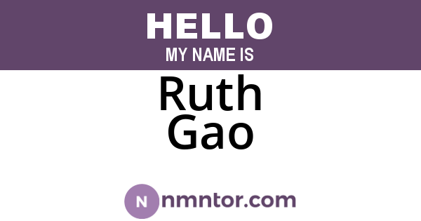 Ruth Gao