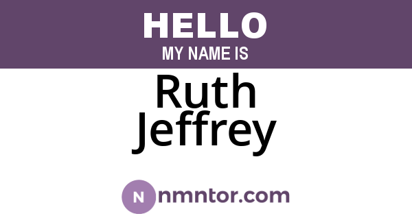 Ruth Jeffrey