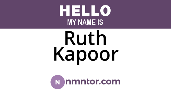 Ruth Kapoor