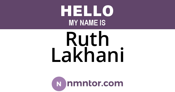 Ruth Lakhani