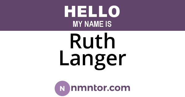 Ruth Langer