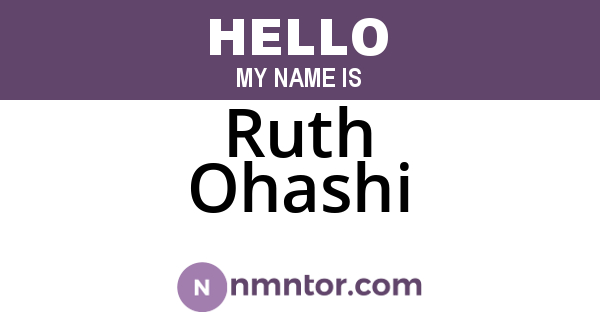 Ruth Ohashi