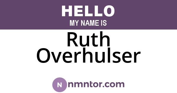 Ruth Overhulser