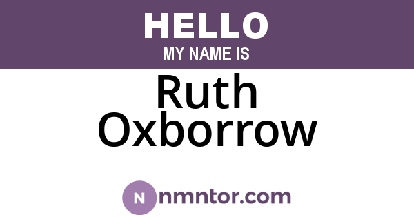 Ruth Oxborrow