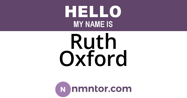 Ruth Oxford