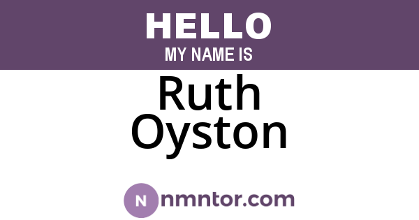 Ruth Oyston