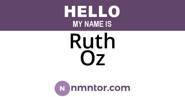 Ruth Oz
