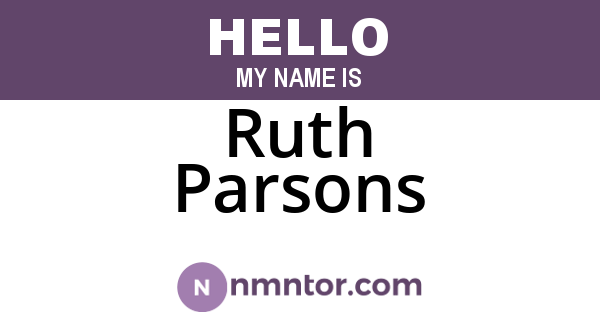 Ruth Parsons
