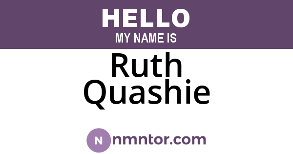 Ruth Quashie