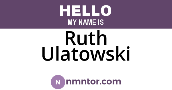 Ruth Ulatowski