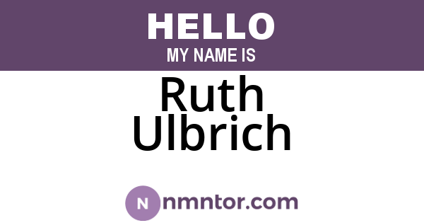 Ruth Ulbrich
