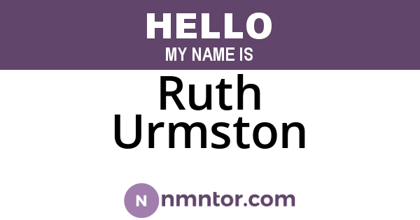 Ruth Urmston
