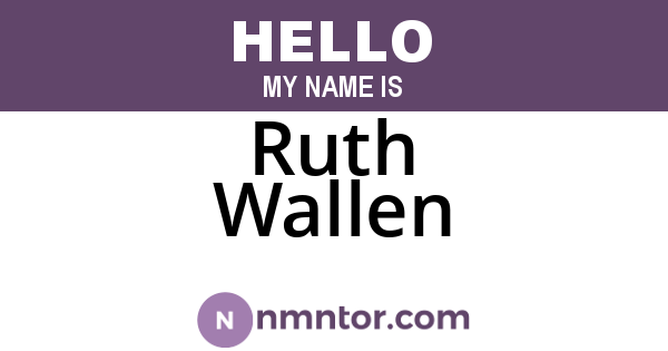 Ruth Wallen