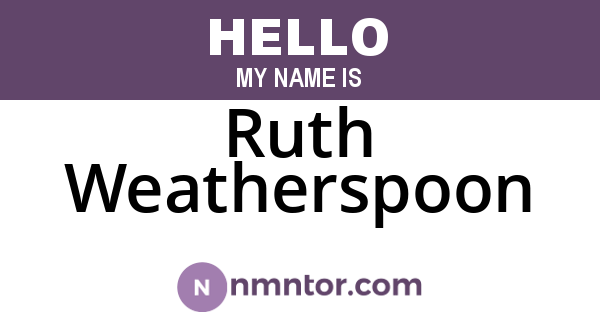 Ruth Weatherspoon