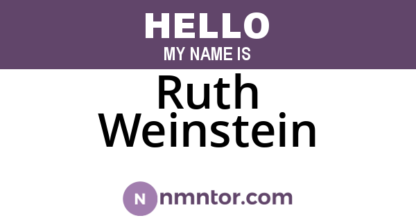 Ruth Weinstein