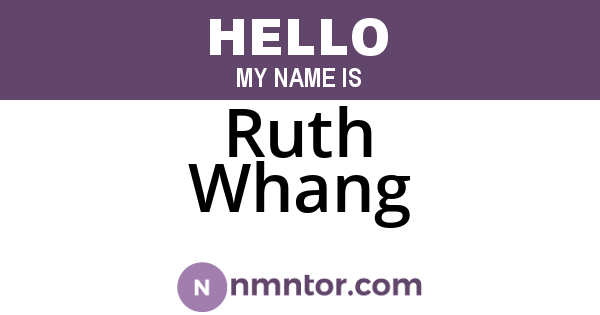 Ruth Whang