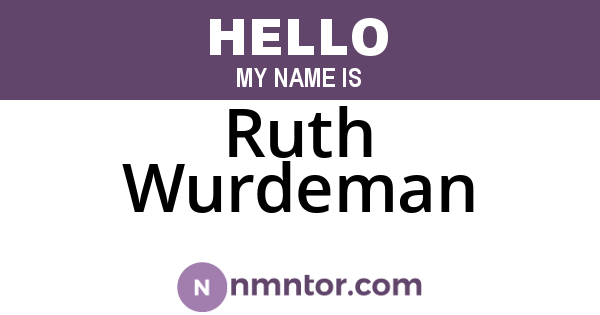 Ruth Wurdeman