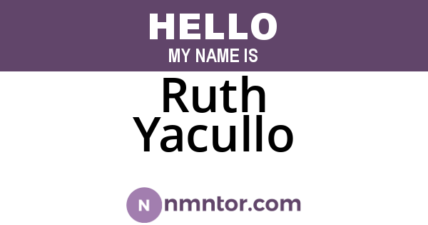Ruth Yacullo