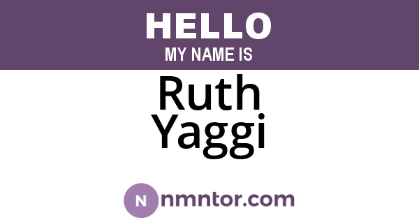 Ruth Yaggi