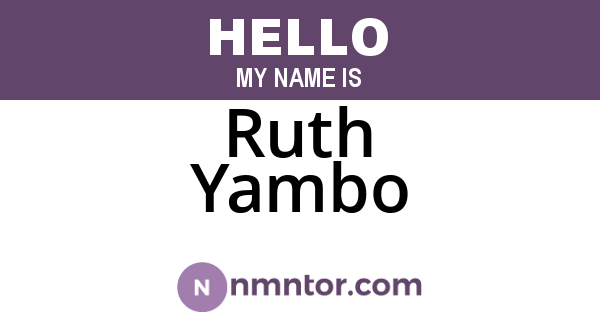 Ruth Yambo
