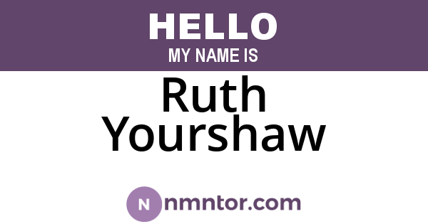 Ruth Yourshaw