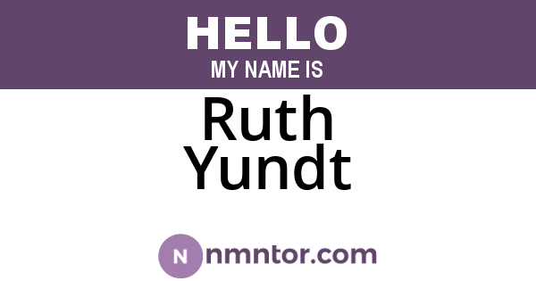 Ruth Yundt
