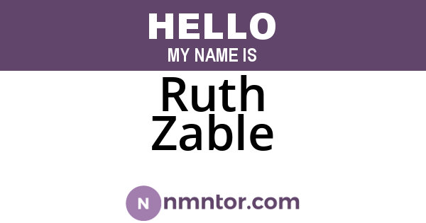 Ruth Zable