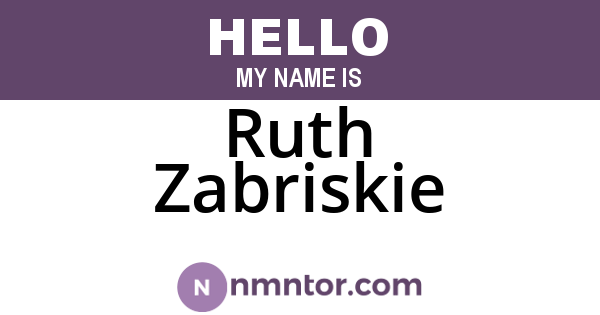 Ruth Zabriskie